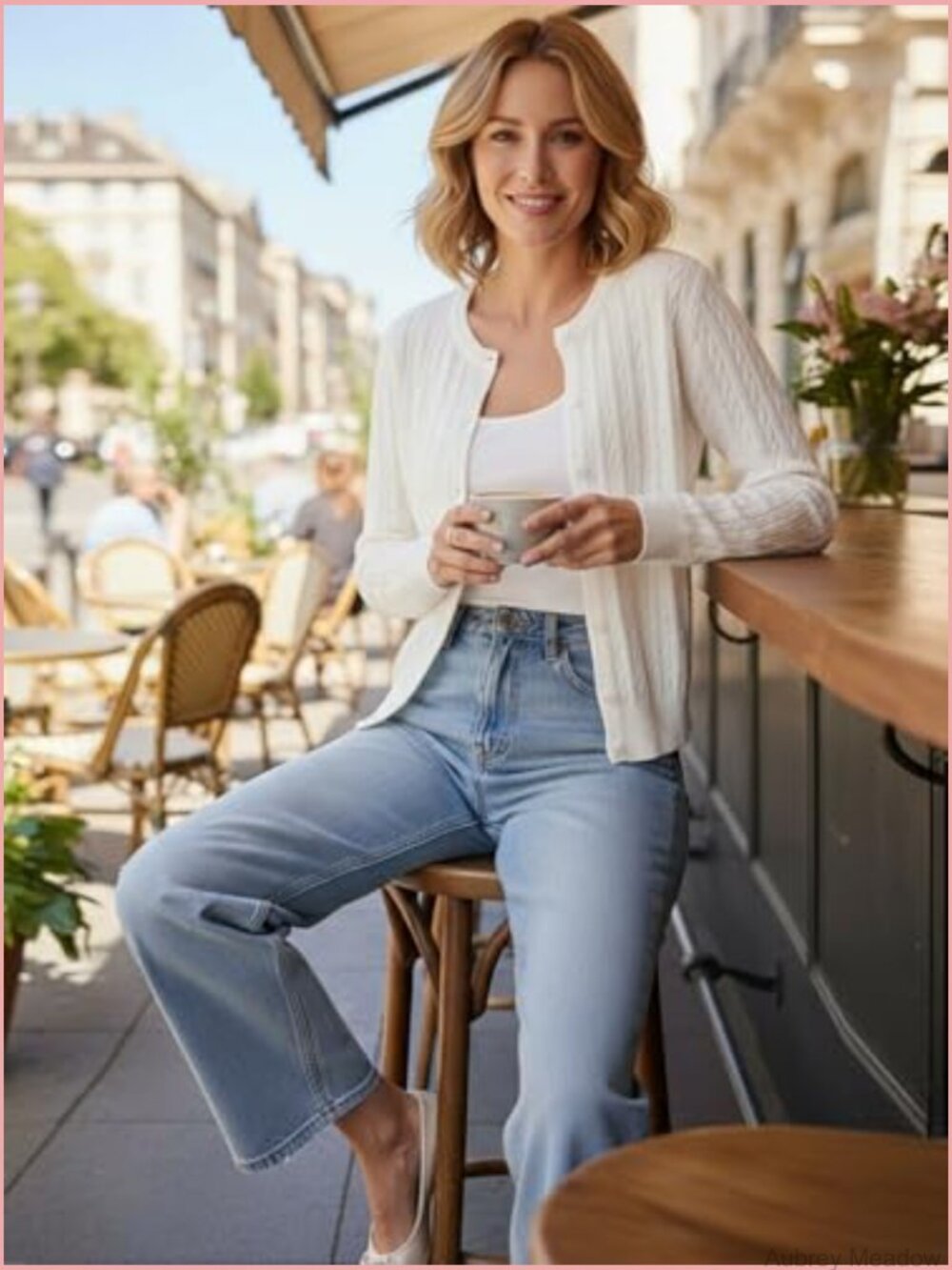 Classic Cable Knit Button Down Cardigan Sweater Women Soft Knitwear Top - Picture 3 of 7